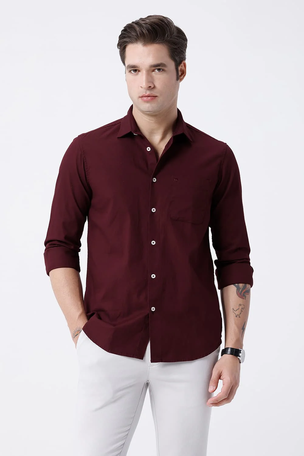 TWILIGHT BASICS COTTON CREPE SHIRT