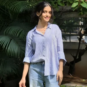 IKONIQ Women Regular Fit Striped Casual Shirt